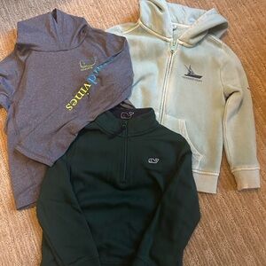 Vineyard Vines Kids Hoodie Trio - Gray, Green, Teal